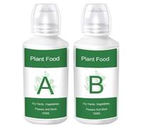 Hydroponic Plant Food, A & B Growing Fertilizer Solution, Fast-Acting Natural Nutrients, Sustainable Garden Growth Booster, for Vegetables & Flower Production
