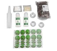 Hydroponic Plant Food Nutrients A B Set with Grow Sponges Plant Pod Kit Hydroponics Supplies for Indoor Home Gardening 100ML Fertilizer 50 Stickers 12 Basket Dome