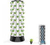 Hydroponic Systems Aeroponic Garden with LED Grow Lights, 64 Pots Indoor Gardening for Herbs, Fruits, and Vegetables, Seeding Bed Included