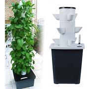 Hydroponic Tower Garden Growing System with Timer, Pump, and Net Pots, Grow Herbs, Fruits, and Vegetables at Home, Aeroponics Kit