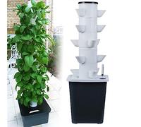 Hydroponic Tower Garden Set30 Pods for Herbs Fruits & Vegetables Includes Pump Timer & Net PotsIndoor Hydroponics System for Home Gardening