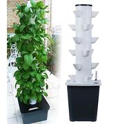 Hydroponic Tower Garden System with Pump & Timer, Indoor Aeroponic Planter for Herbs Vegetables, Space Saving Soilless Growing Kit for Balcony Home Office, 30 Planting Sites