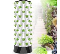 Hydroponic Tower Grow Kit for Indoor Vertical Gardening, Self-Watering System for 48 to 80 Plants, Includes Net Pots and Water Pump, 5 Layers, Ideal for Greenhouse Use