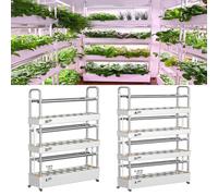 Hydroponic Tower Growing System for Indoor Gardening, 48/64/90/120 Hole Design for Plants, Herbs, and Vegetables with Clay Pebbles