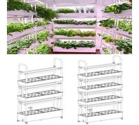 Hydroponic Tower Growing System for Indoor Gardening, 48/64/90/120 Hole Design for Plants, Herbs, and Vegetables with Clay Pebbles