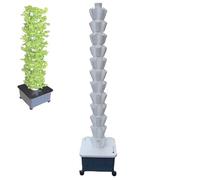 Hydroponic Tower Growing System Kit with Pump - Vertical Garden for Indoor Outdoor Plant Germination for Fruits & Vegetables, 10 Layers with 50 Plant Holes