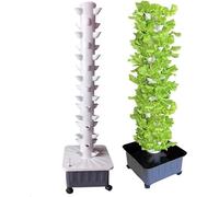 Hydroponic Tower Kit, 15 Tiers 45 Holes Vertical Growing System for Herbs and Vegetables, Soilless Aquaponics Growing System