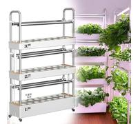 Hydroponic Tower Self-Watering Growing System with LED Grow Light, Indoor Herb Garden Kit for Home Use