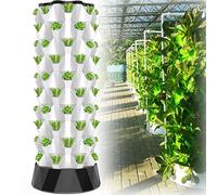 Hydroponic Tower Set, Vertical Growing for Plants, 48/64/80 Pots, Germination Kit for Gardening Lovers, 8 Floors