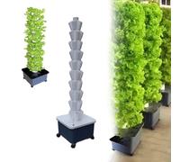 Hydroponic Tower System - Aeroponics Grow Kit with Hydration Pump, Seed Bed, and Net Pots for Indoor Gardening