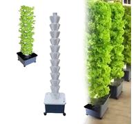 Hydroponic Tower System - Aeroponics Grow Kit with Hydration Pump, Seed Bed, and Net Pots for Indoor Gardening