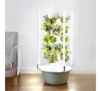 Hydroponic Tower System with LED Grow Light for Indoor Vertical Gardening and Aquaponics