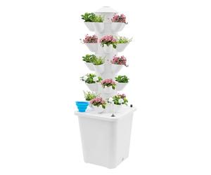 Hydroponics Growing System, 25-Pods Indoor Hydroponic Tower, Plants Germination Kit with Pump System, Vertical Hydroponic System for Gardening Lover (White)