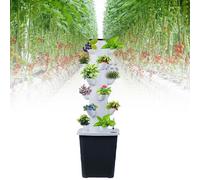 Hydroponics Growing System - 30-Plant Vertical Tower Kit with Watering Pump & Movable Tank for Efficient Home Gardening