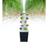 Hydroponics Growing System - 30-Plant Vertical Tower Kit with Watering Pump & Movable Tank for Efficient Home Gardening