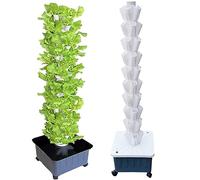 hydroponics growing system, 40/50/66 hole aquaponics growing system,Hydroponics Tower Set,Automated Aeroponic,Soilless Cultivation Growing System(White,10floors)