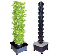 hydroponics growing system, 40/50/66 hole aquaponics growing system,Hydroponics Tower Set,Automated Aeroponic,Soilless Cultivation Growing System(Grey,10floors)