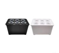 Hydroponics Growing System for Indoor Planting Soil-Free Multi-Pore for root Support Stable PP Material Two Sets Six Positions Each White Black