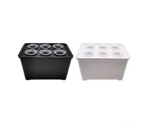 Hydroponics Growing System for Indoor Planting Soil-Free Multi-Pore for root Support Stable PP Material Two Sets Six Positions Each White Black