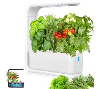 Hydroponics Growing System, Indoor Herb Garden With 3 Kinds Of Led Grow Light, 10h Timer, 3 Holes, 3 Inch Adjustable Light Stand, Transparent Water Level, Smart Garden Hydroponic Indoor white