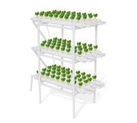 Hydroponics Growing System Kit,Balcony-Type Hydroponic Vegetable Growing Machine,PVC Plant Sites with 108 Plant Sites,Gardening System Grow Kit with Water Pump Timer,for Vegetables,Fruits,Herb,A
