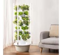 Hydroponics Growing System Tower for Home Garden, Vertical Planting with LED Light, 5 Layer Hydroponic Tower for Growing Herbs and Vegetables