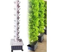 Hydroponics Growing System, Vertical Grow Kits with 15 Floors and 45 Plant Sites, Self-Watering Aquaponics Tower for Home Gardening