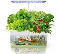 Hydroponics Growing System with LED Light, Indoor Herb Garden, 12 Pods, Automatic Timer, Adjustable Height, Silent Water Pump for Fish Farming and Plant Growth