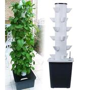 Hydroponics Tower Garden Hydroponic Growing System - Indoor Herb Garden Kit With 30 Pods, Hydrating Pump, Net Pots, Timer - Grow Herbs, Fruits, And Vegetables