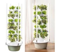 Hydroponics Tower Garden, Vertical Planter with LED Light for Home Growing, 5-Layer Hydroponics for Herbs and Vegetables