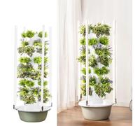Hydroponics Tower Garden, Vertical Planter with LED Light for Home Growing, 5-Layer Hydroponics for Herbs and Vegetables