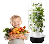 Hydroponics Tower Growing System, Vertical Garden with LED Grow Lights, Indoor Herb Grow Kit for Herbs, Fruits, and Vegetables,