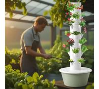Hydroponics Tower Kit, Indoor Soilless Vegetable Cultivation System with Waterproof Design and LED Grow Lights for Growing Herbs, Fruits, and Vegetables