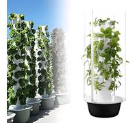 Hydroponics Tower Set - 7 Layer Hydroponic Growing System with LED Grow Lights Vertical Aquaponics Kit for Indoor Gardening Space-Saving Hydroponic Garden System