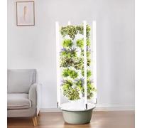Hydroponics Tower with LED Grow Light, Complete Hydroponic System with Pump and Net Pots, Ideal for Growing Herbs, Fruits, and Vegetables Indoors