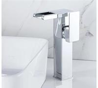 Hydropower LED Waterfall Faucet - Deck Mounted Solid Brass Sink Mixer Tap for Bathroom - Eco-Friendly Water Power Basin Faucet with Modern Design