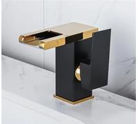 Hydropower LED Waterfall Faucet Solid Bathroom Sink Mixer Tap Deck Mounted Basin Tap for Modern Bathrooms Slish & Energy Efficient Design