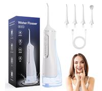 Hydropulse Pro - Portable Water Flosser with 4 Modes & 4 Tips, 1,800 Water Bursts/Min, 320ml Large Tank, 360° Rotating Nozzle, Ipx7 Waterproof for Teeth Cleaning, Braces, and Implants (White)