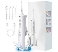 Hydropulse Pro Portable Water Flosser with 4 Modes & 8 Tips, Ipx7 Waterproof, Burst Water flosser, Four Adjustable Modes, Cordless Portable (White)