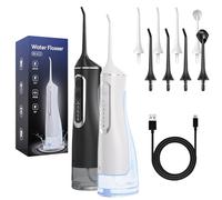 Hydropulse Pro - Portable Water Flosser with 4 Modes & 8 Tips, Oral Irrigator Portable, USB Rechargeable Ipx7 Waterproof Water, 300ml Tank, Adults Teeth Cleaning, for Home and Travel (Mix)