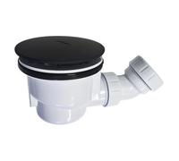 Hydros Black Finish 90mm High Flow Bathroom Shower Waste Inc Satin Black Cap