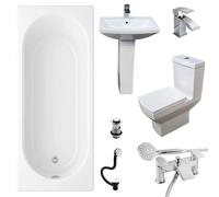 Hydros Complete Bathroom Suite Porto Bath Amara Toilet And Basin Bath Shower Mixer Tap