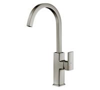 Hydros Francis Pegler Marata Square Spout Kitchen Mixer Tap One Handle Brushed Nickel