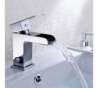 Hydros Waterfall Basin Tap Mono Mixer Bathroom Tap Includes Click Clack Waste Chrome