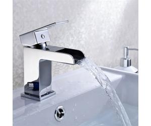 Hydros Waterfall Basin Tap Mono Mixer Bathroom Tap Includes Click Clack Waste Chrome