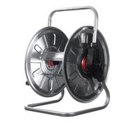 HydroSure 2 in 1 Metal Hose Reel 50m Capacity | Wall Mounted or Freestanding Storage System with Manual Wind Mechanism for Garden Watering Setups