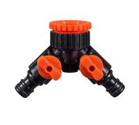 HydroSure 2-Way Garden Tap Connector - Outdoor Tap Water Splitter With Two Independent Outlets and Built-In Flow Control Valves