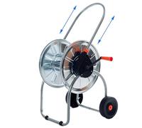 HydroSure 50m Space Saving Hose Reel Cart | Compact Galvanised Steel Storage System with Adjustable Handle and Smooth Wind Mechanism, Wheeled Garden Reel for Easy Outdoor Organisation