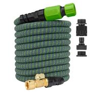 Hydrotech Premium Burst Proof Expandable Garden Hose - 15M / 50Ft - Flexible Durable & Lightweight - Green