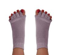 Hydrothotics Happy Feet Toe Separator Socks - Comfortable Alignment Socks - Washable Massage Socks - Prevent Foot Cramp and hammertoes (Purple)